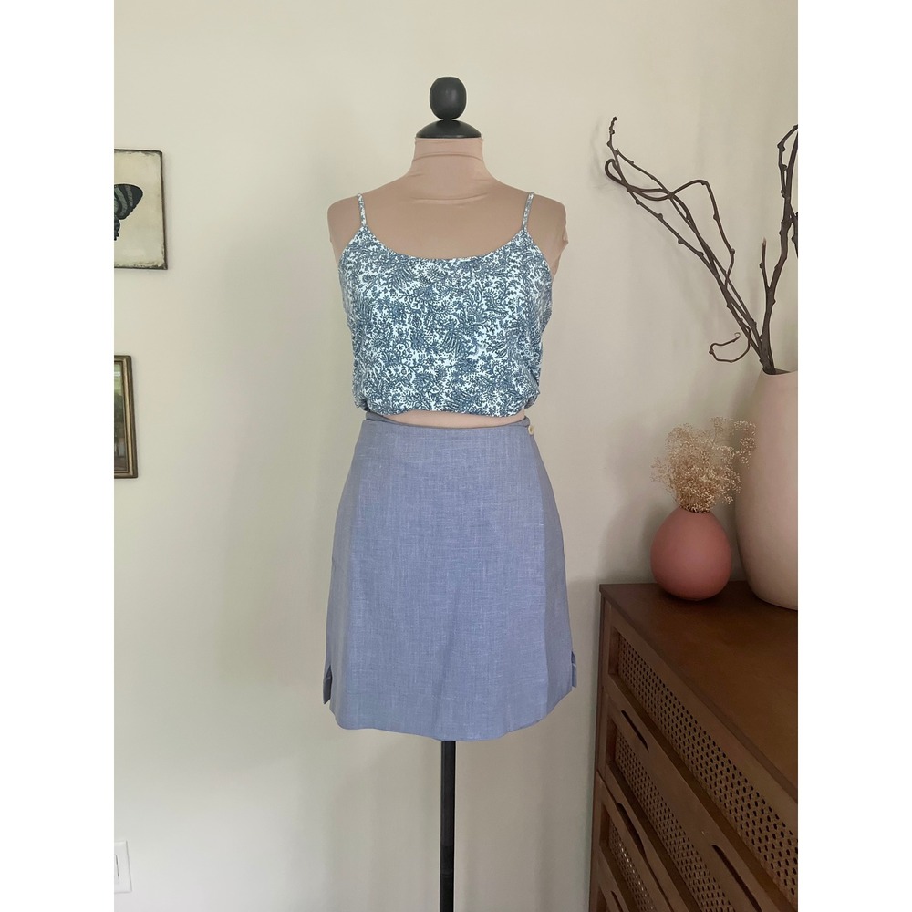 Vintage Ann Freedberg Linen Wrap Skirt
